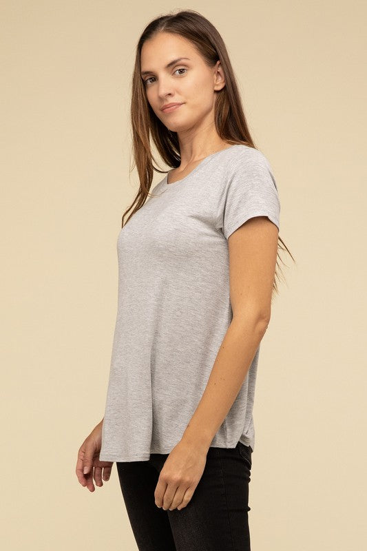 Flowy Rayon Short Sleeve Top