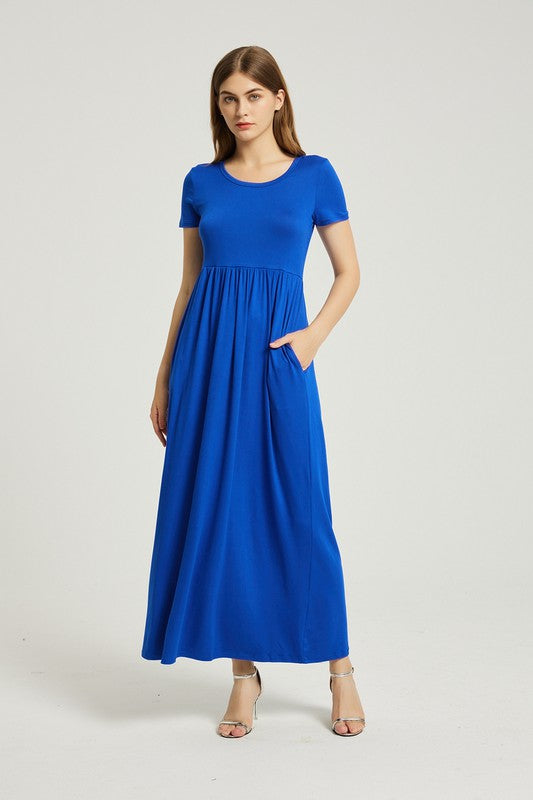 Royal Blue Maxi Dress With Pocket