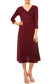 Solid faux wrap dress with deep V-neck