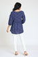 lightweight Button Accent Ditsy Floral Tunic