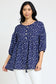 lightweight Button Accent Ditsy Floral Tunic