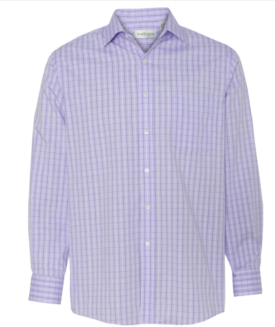 Wrinkle Free Buttondown Long Sleeve Purple Iris Shirt