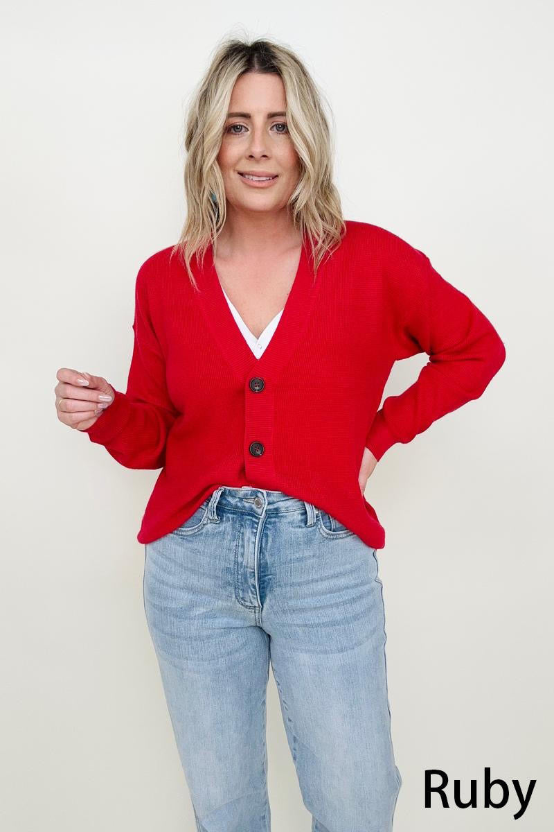 Red Sweater Cardigan