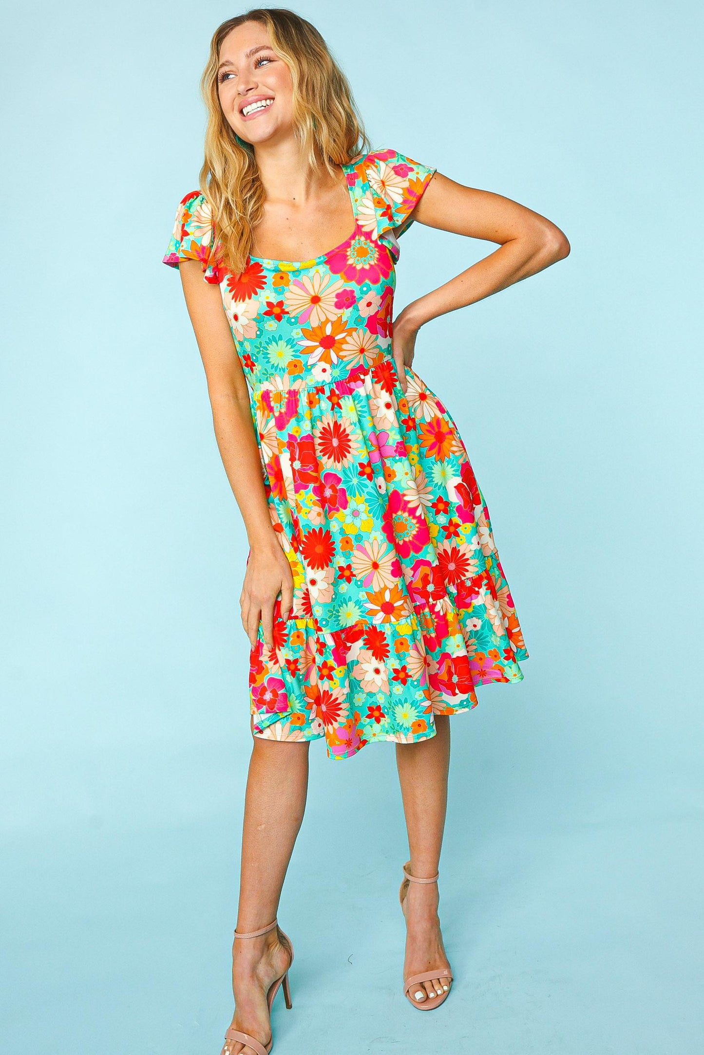 Floral Short Sleeve Dress