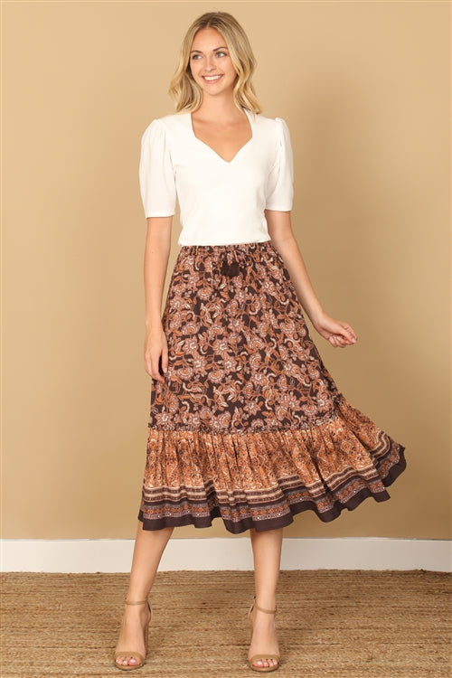 Printed Midi Skirt