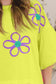 Full Size Flower Embroidery Detail T-Shirt