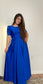 Electric Blue Puff Sleeve Maxi Dress