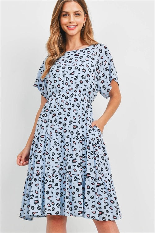 Leopard Print Tiered Dress