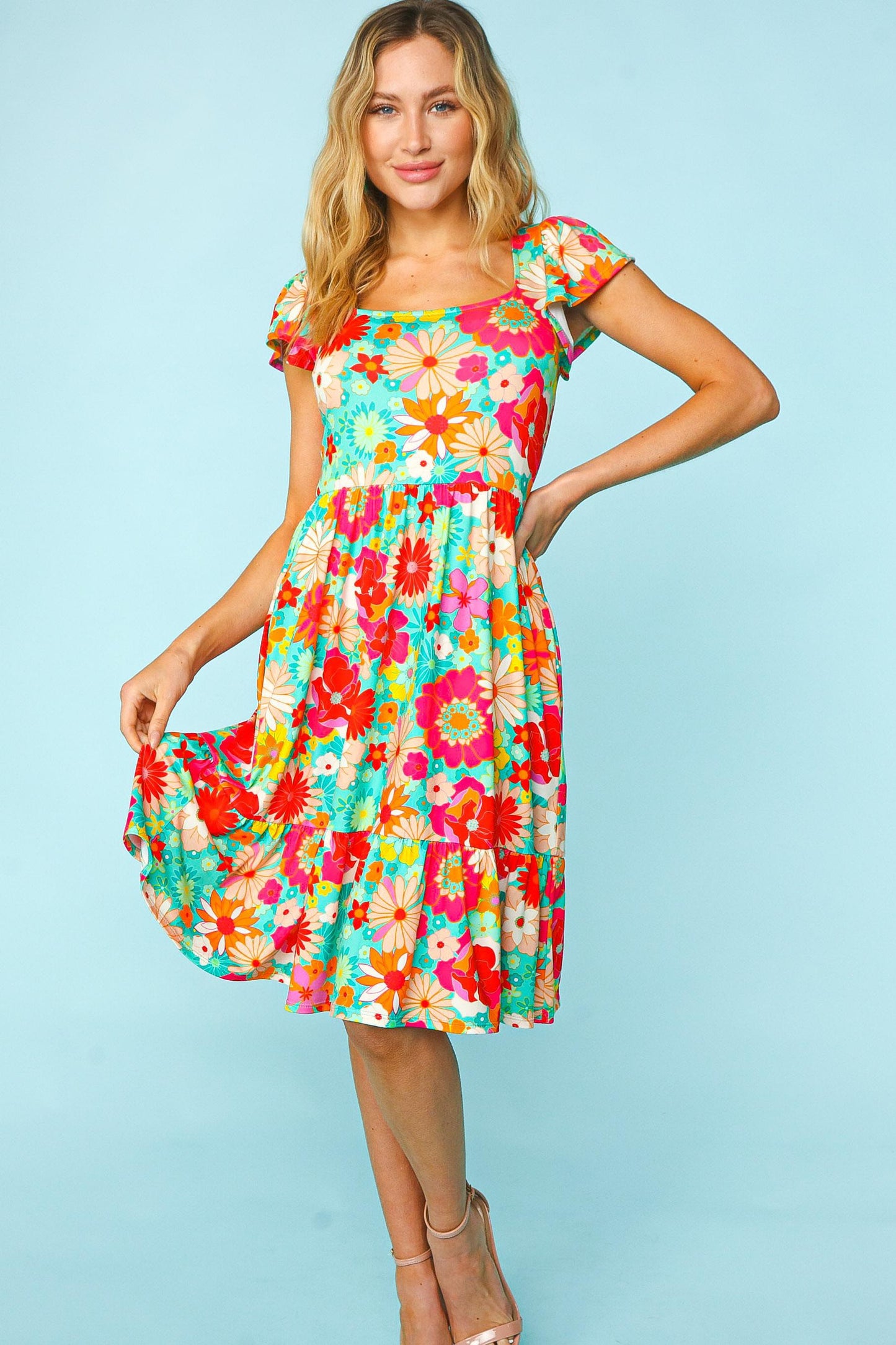 Floral Short Sleeve Dress