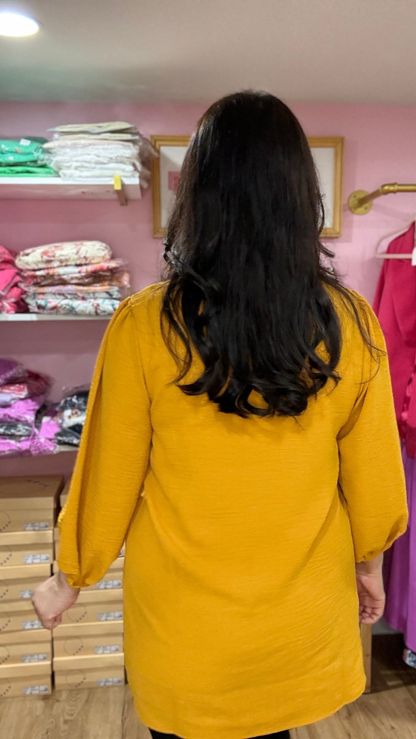 Mustard 3/4 Sleeve Blouse