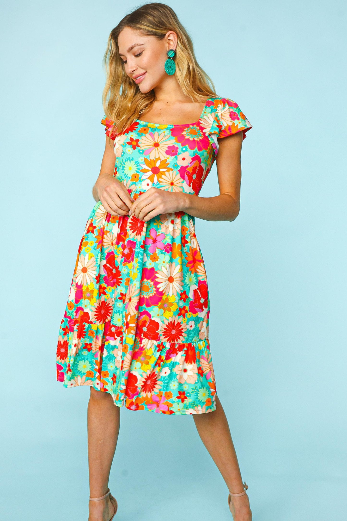 Floral Short Sleeve Dress