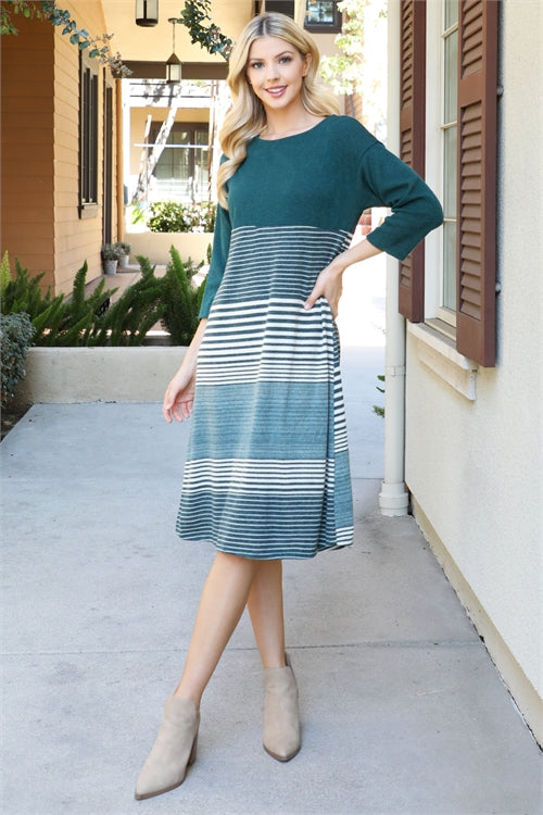 Ces femme knit Stripe Midi Dress