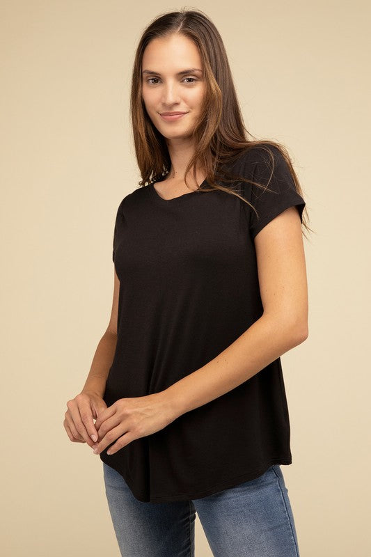 Flowy Rayon Short Sleeve Top