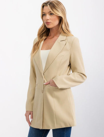 Taupe Long Sleeve Blazer