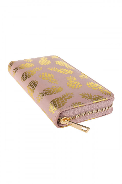 Gold Pineapple Pink Wallet