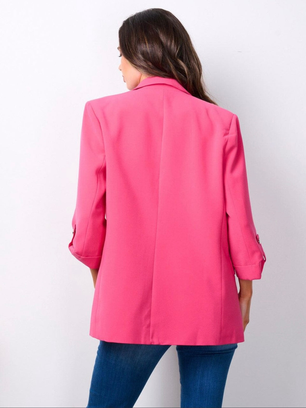 3/4 Sleeve Fuchsia Blazer