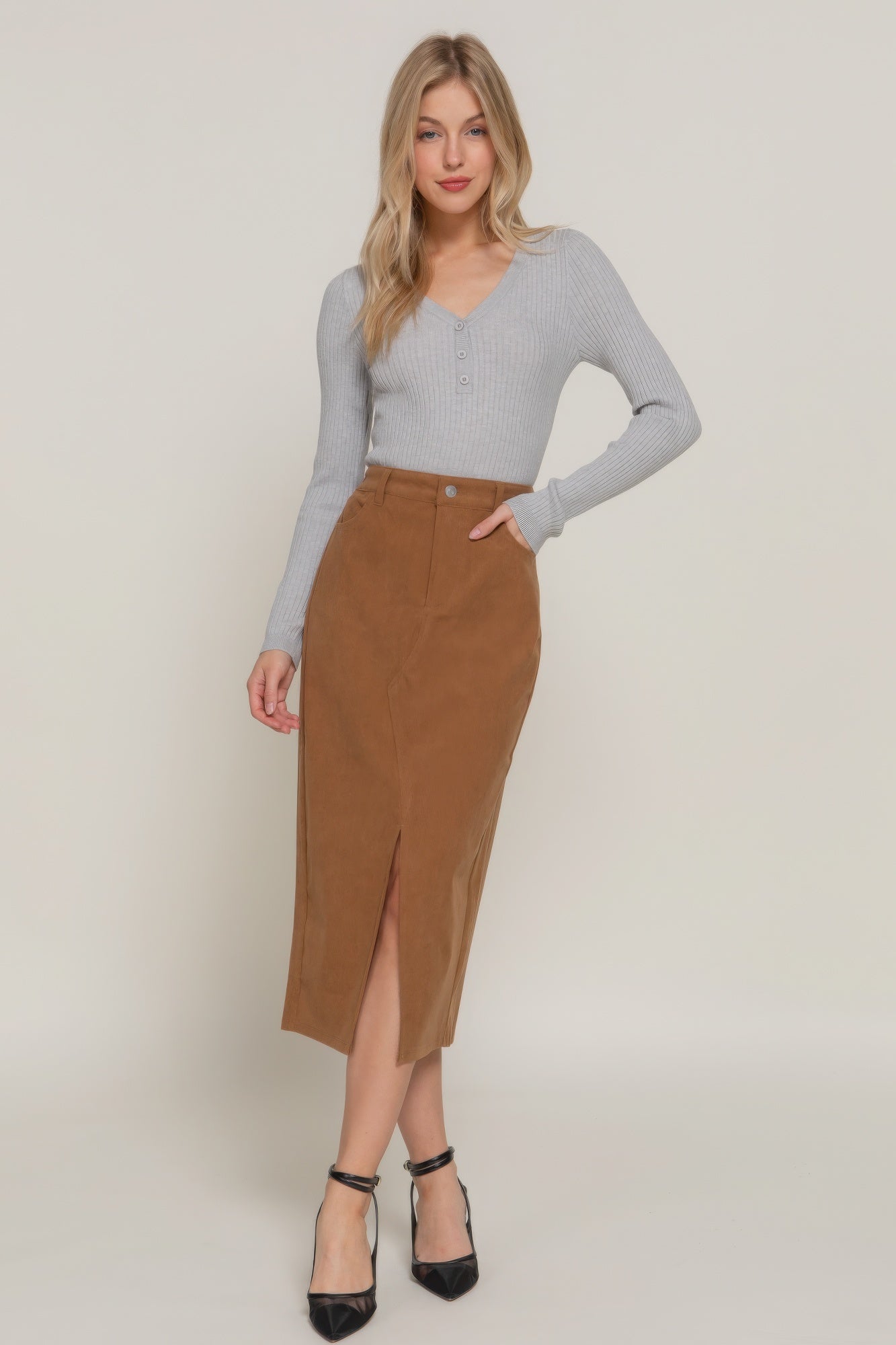 Ashley Corduroy Midi Skirt