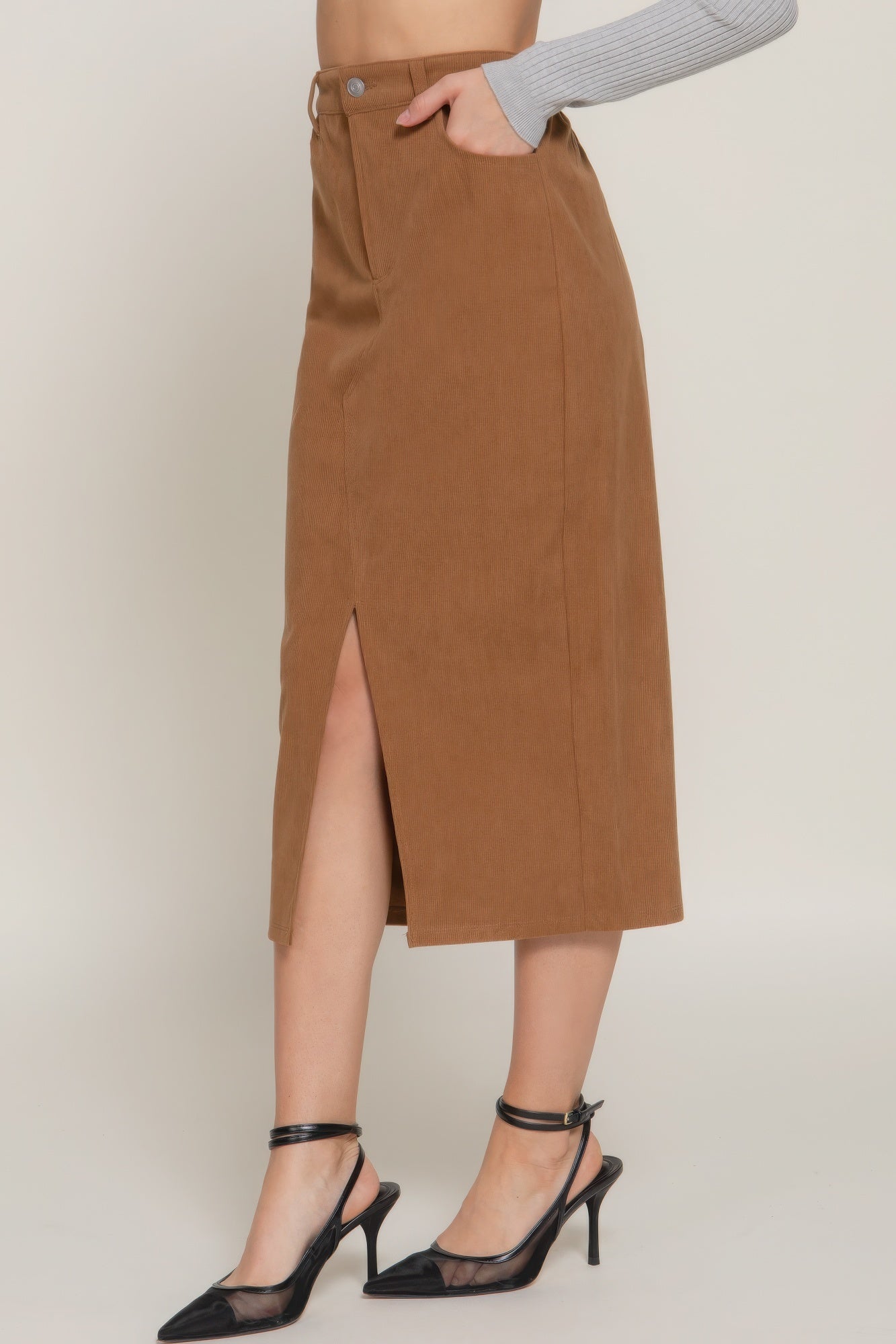 Ashley Corduroy Midi Skirt