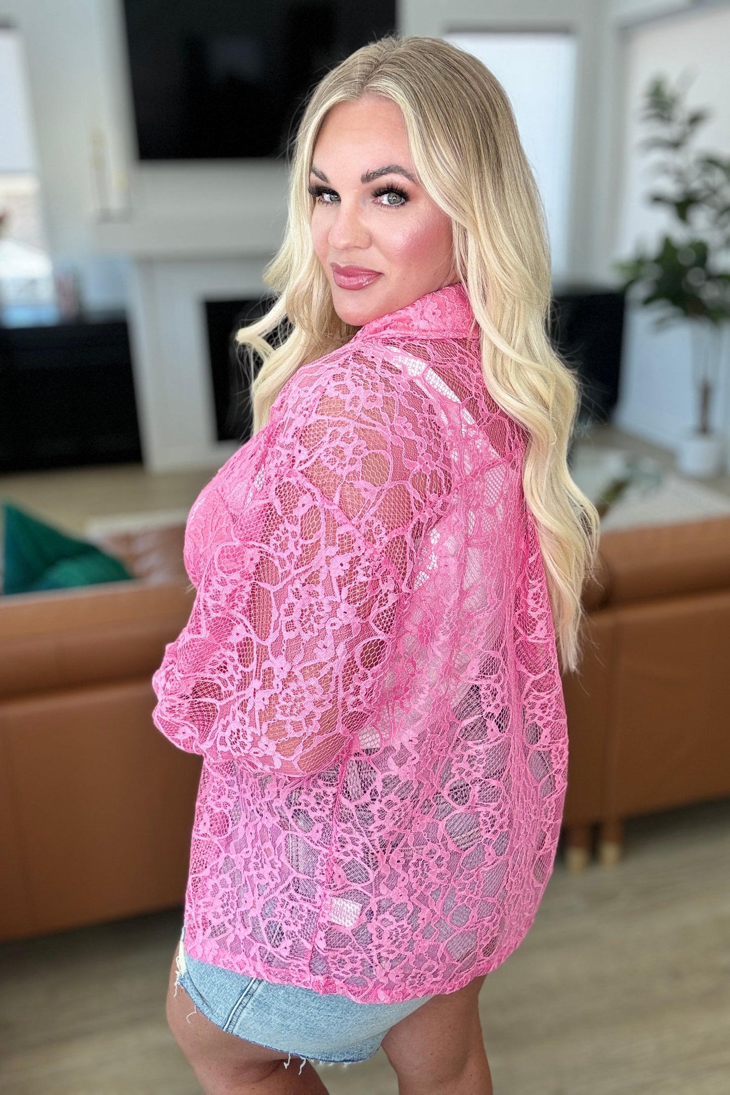 Lace in Pink Cosmos Blouse