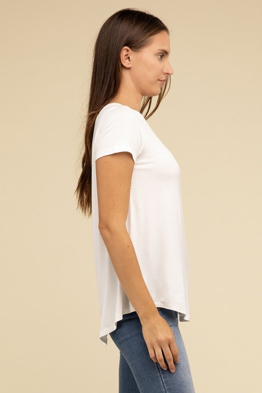 Flowy Rayon Short Sleeve Top