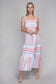 Striped Print Ruffle Hem Cami Dress