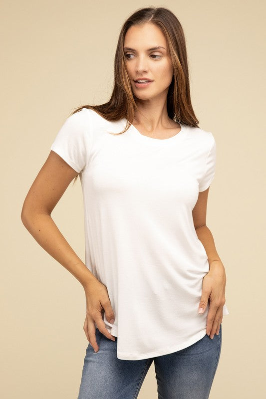 Flowy Rayon Short Sleeve Top